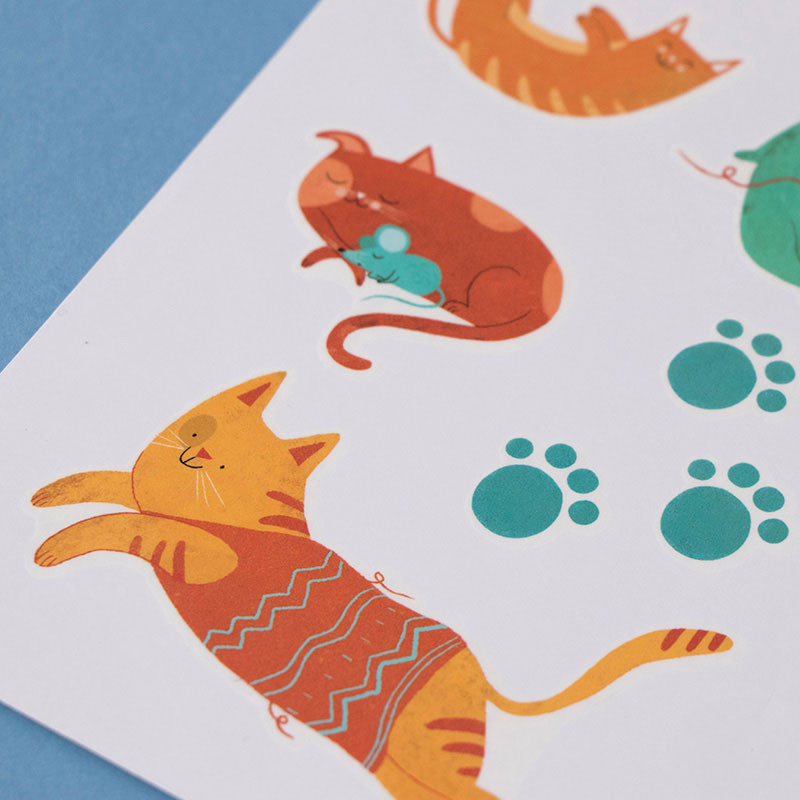 10 cat temporary tattoos